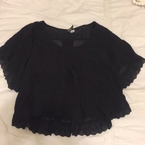 Black sheer blouse